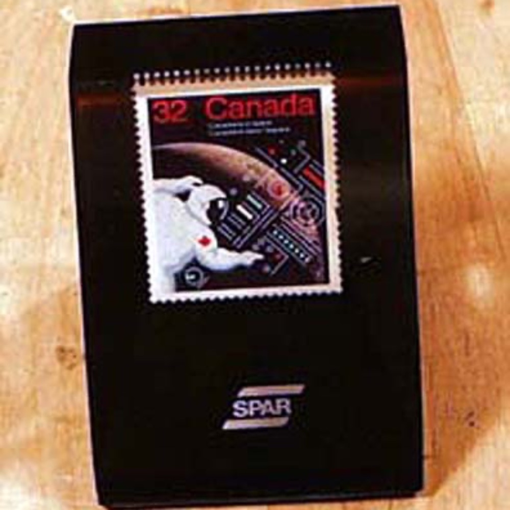 STAMP, CANADA, CANADIANS IN SPACE, IN ACRYLIC PAPERWEIGHT, MINT IN ORIGINAL BOX
